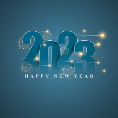 Mutlu yıllar 2023 arkaplan poster afişi için vektör illüstrasyonu