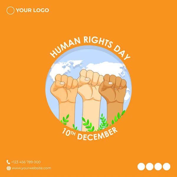 Ilustracja Wektora Sztandar Międzynarodowego Dnia Praw Człowieka — Wektor stockowy