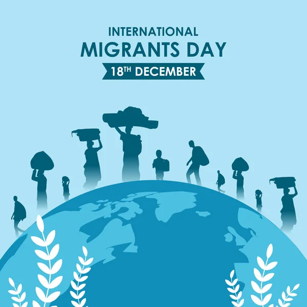 Vektorillustration Zum Internationalen Tag Der Migranten — Stockvektor