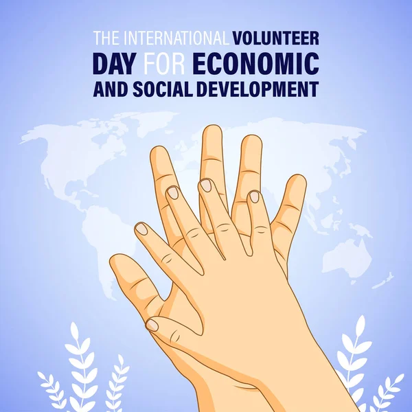Εικονογράφηση Φορέα Της Παγκόσμιας Ημέρας Εθελοντών Για Την Οικονομική Και — Διανυσματικό Αρχείο