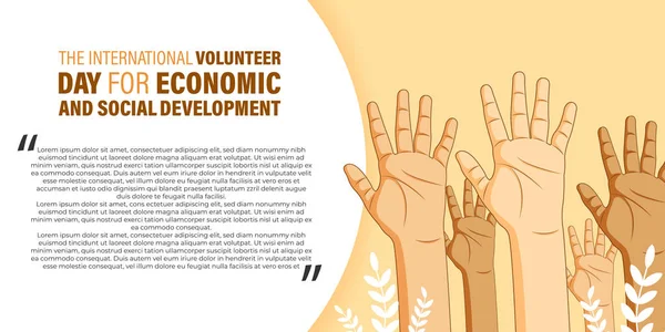 Ilustração Vetorial Dia Internacional Voluntário Para Desenvolvimento Económico Social —  Vetores de Stock
