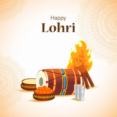 Happy Lohri 'nin vektör illüstrasyonu