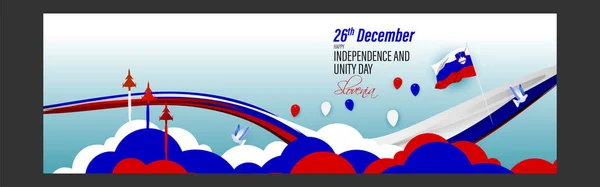 Εικονογράφηση Διάνυσμα Ευτυχισμένη Ημέρα Ανεξαρτησίας Της Σλοβενίας — Διανυσματικό Αρχείο