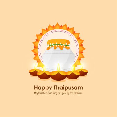 Mutlu Thaipusam veya Thaipoosam selamlaması vektör illüstrasyon kavramı