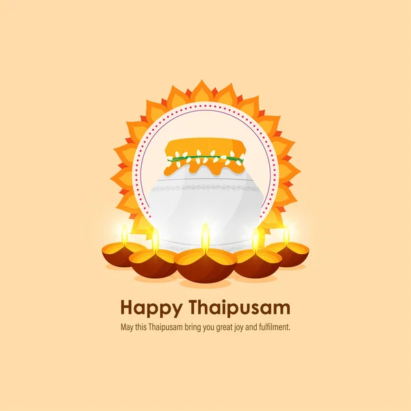 Vektor Illustration Koncept Happy Thaipusam Eller Thaipoosam Hälsning — Stock vektor
