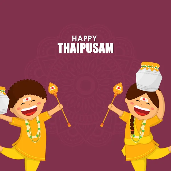 Εικονογράφηση Διάνυσμα Έννοια Του Happy Thaipusam Thaipousam Χαιρετισμό — Διανυσματικό Αρχείο