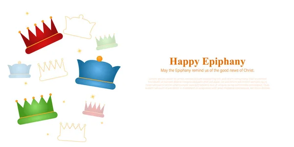 Vektorová Ilustrace Křesťanského Festivalu Happy Epiphany — Stockový vektor