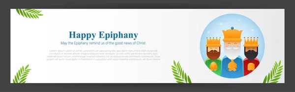 Εικονογράφηση Διάνυσμα Του Happy Epiphany Christian Φεστιβάλ Τρεις Σοφοί Άνδρες — Διανυσματικό Αρχείο