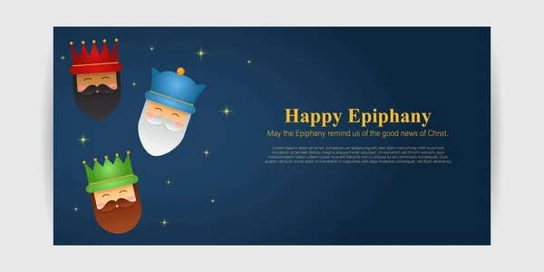 Ilustração Vetorial Feliz Epifania Festival Cristão Três Sábios —  Vetores de Stock