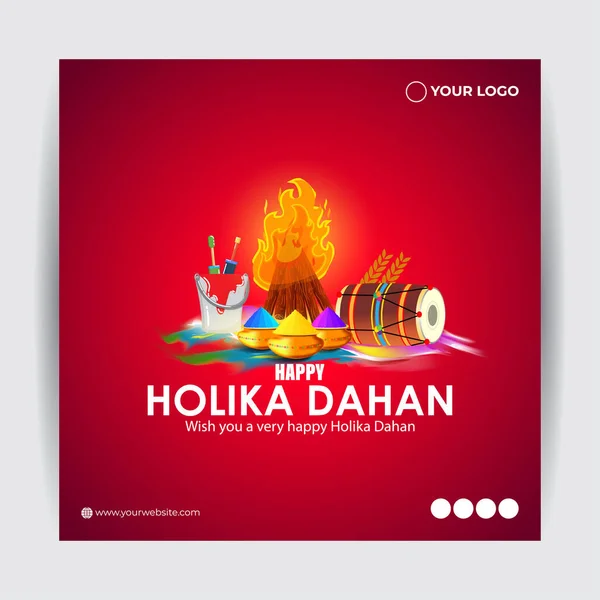 Vektorillustration Für Das Indische Festival Holika Dahan — Stockvektor
