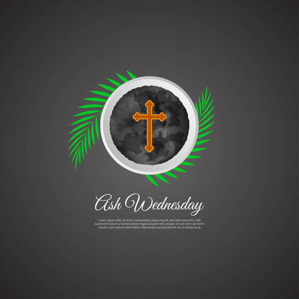 Vector illustration of Ash Wednesday Christian holy day banner