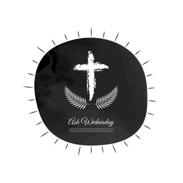 Vector illustration of Ash Wednesday Christian holy day banner