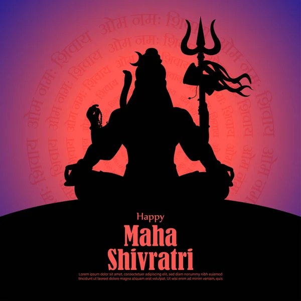 Vector Illustration Happy Maha Shivratri Wishes Banner Namah Shivaya Hindi — Vector de stock