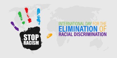 Vector illustration for International elimination day of Racial discrimination clipart