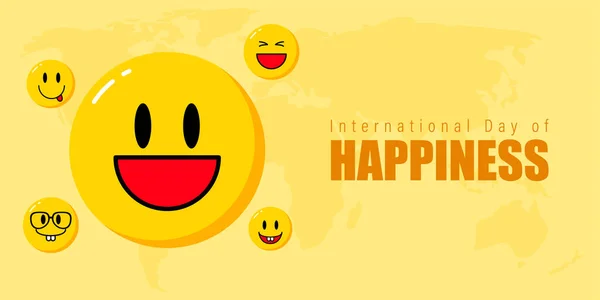 Uluslararası Mutluluk Günü Için Vektör Illüstrasyonu — Stok Vektör