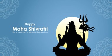 Mutlu Maha Shivratri 'nin vektör illüstrasyonu bayrak diliyor