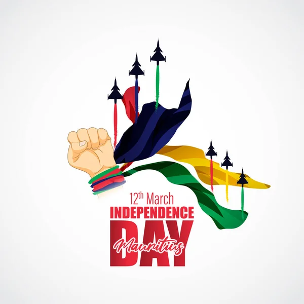 Ilustracja Wektor Szczęśliwy Dzień Niepodległości Mauritius — Wektor stockowy