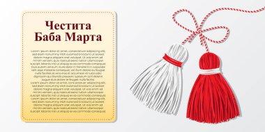 Vector illustration of Baba Marta Day wishes greeting
