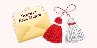 Vector illustration of Baba Marta Day wishes greeting