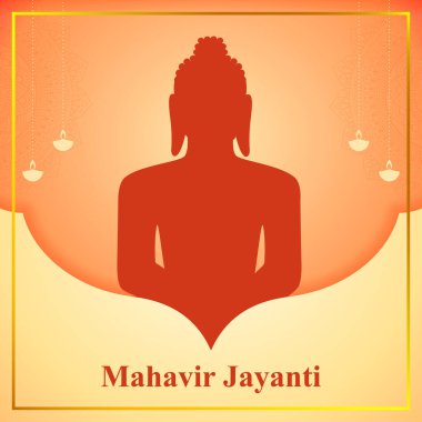 Vector illustration of Mahavir Jayanti wishes banner clipart