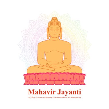 Vector illustration of Mahavir Jayanti wishes banner
