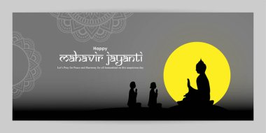 Vector illustration of Mahavir Jayanti concept banner