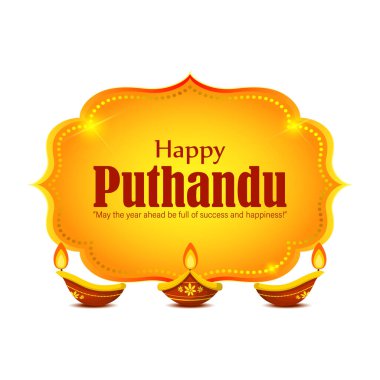 Vector illustration of Happy Puthandu wishes greeting banner clipart