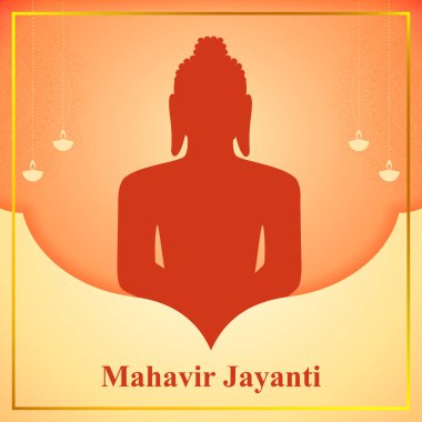 Vector illustration of Mahavir Jayanti wishes banner