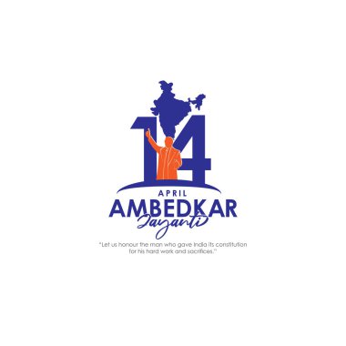 Vector illustration of Happy Ambedkar Jayanti clipart