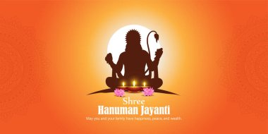 Vector illustration of Happy Hanuman Jayanti wishes greeting