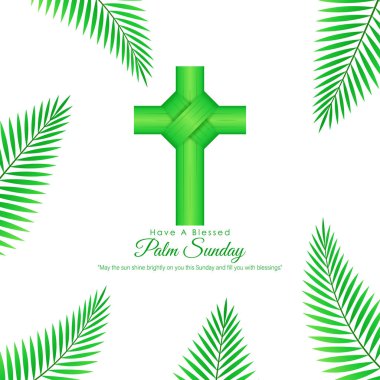 Vector illustration of Happy Palm Sunday wishes greeting banner