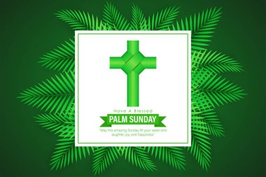 Vector illustration of Happy Palm Sunday wishes greeting banner