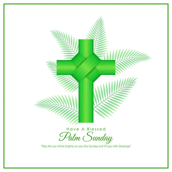 Vektorillustration Von Happy Palm Sunday Wünscht Grußbanner — Stockvektor