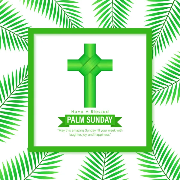 Vector illustration of Happy Palm Sunday wishes greeting banner