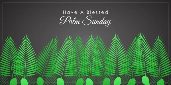 Vector Illustration Happy Palm Sunday Wishes Greeting Banner — Stock Vector