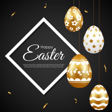 Vector illustration of Happy Easter wishes greeting