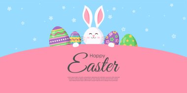 Vector illustration of Happy Easter wishes greeting