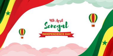 Mutlu Bağımsızlık Günü Senegal 'in Vektör illüstrasyonu