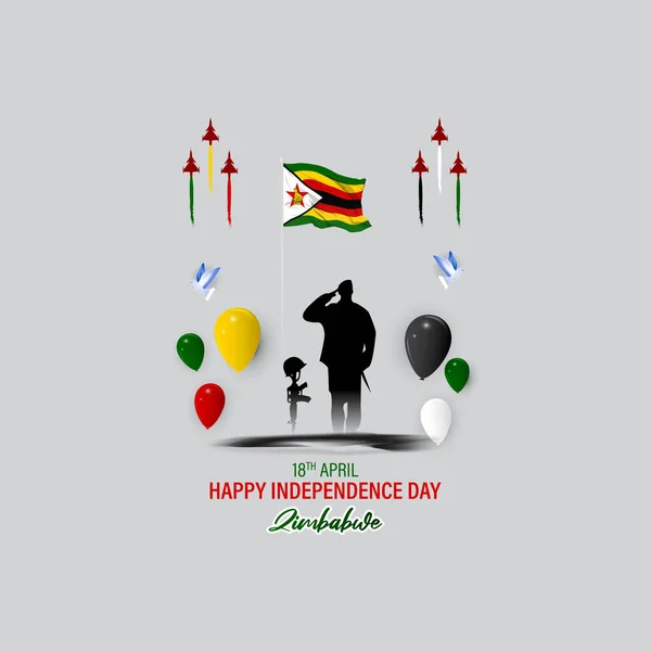 Vector Ilustración Para Independencia Feliz Zimbabue — Archivo Imágenes Vectoriales
