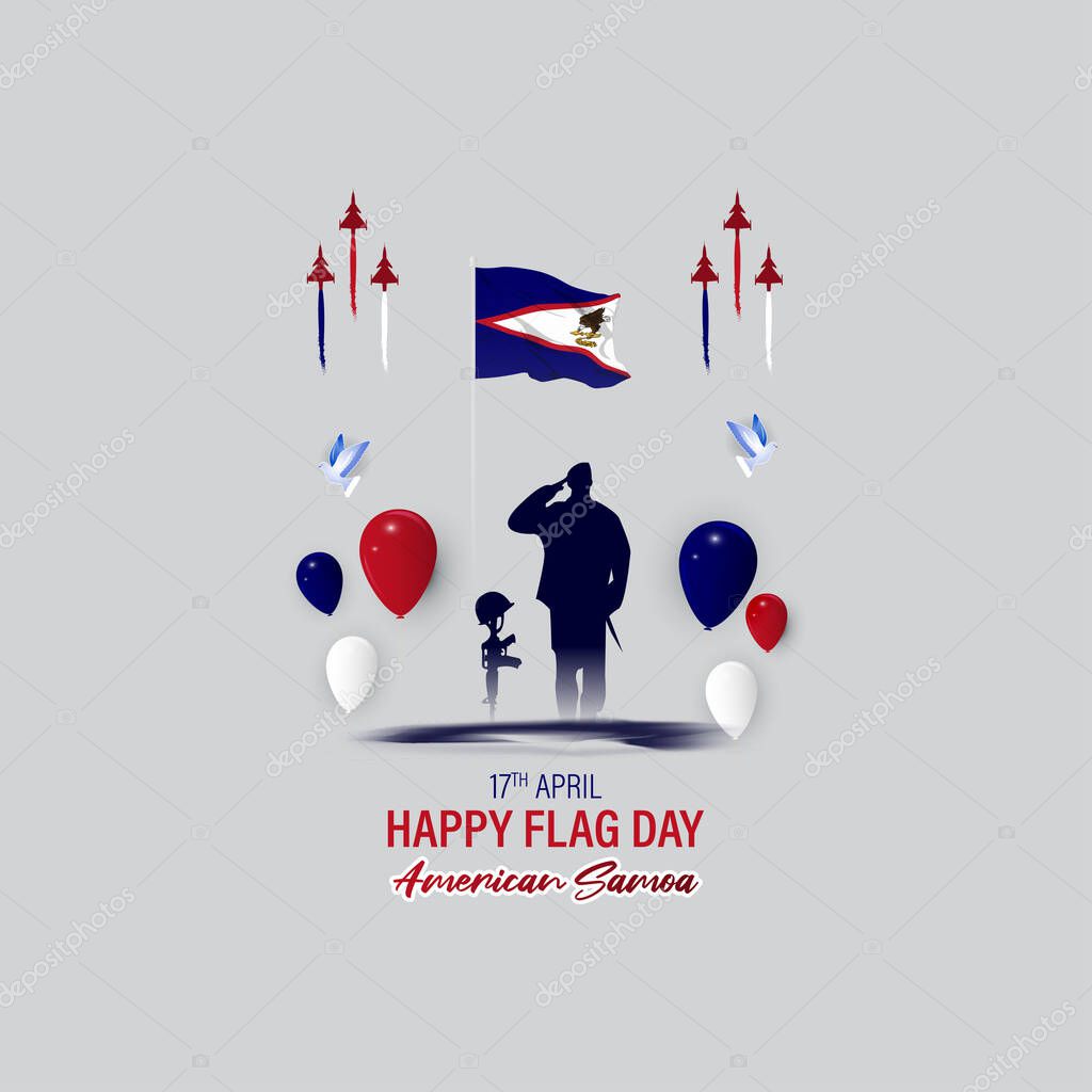 vector illustration Americana Samoa flag day 2024