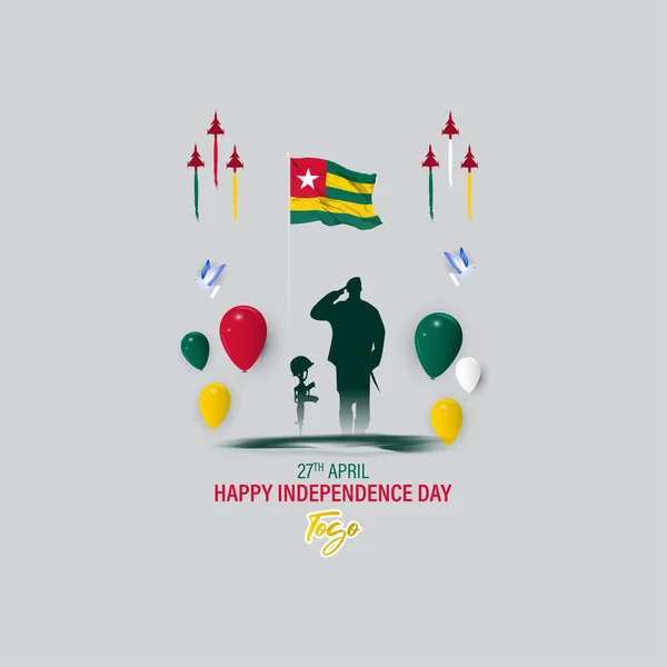 Feliz Día Independencia Togo Vector Ilustración — Archivo Imágenes Vectoriales