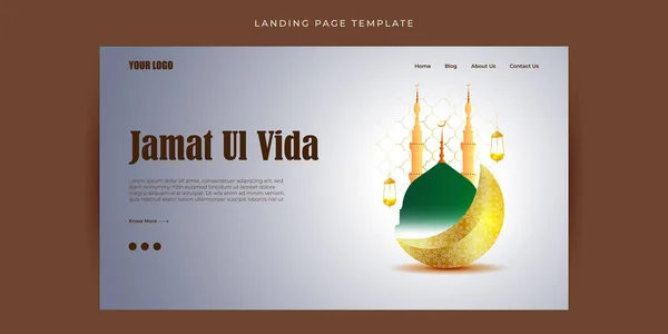 Vector Illustration Jamat Vida Website Landing Page Banner Mockup Template — 图库矢量图片