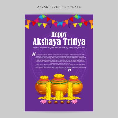 Mutlu Akshaya Tritiya sosyal medya hikayesinin vektör illüstrasyonu