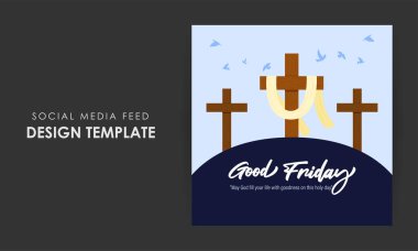 Good Friday sosyal medya hikayesinin vektör illüstrasyonu