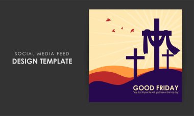 Good Friday sosyal medya hikayesinin vektör illüstrasyonu