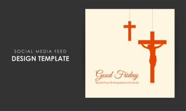 Good Friday sosyal medya hikayesinin vektör illüstrasyonu
