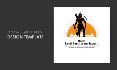 Mutlu Lord Parshuram Jayanti sosyal medya hikayesinin vektör illüstrasyonuName