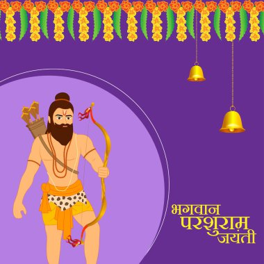 Mutlu Lord Parshuram Jayanti sosyal medya hikayesinin vektör illüstrasyonuName