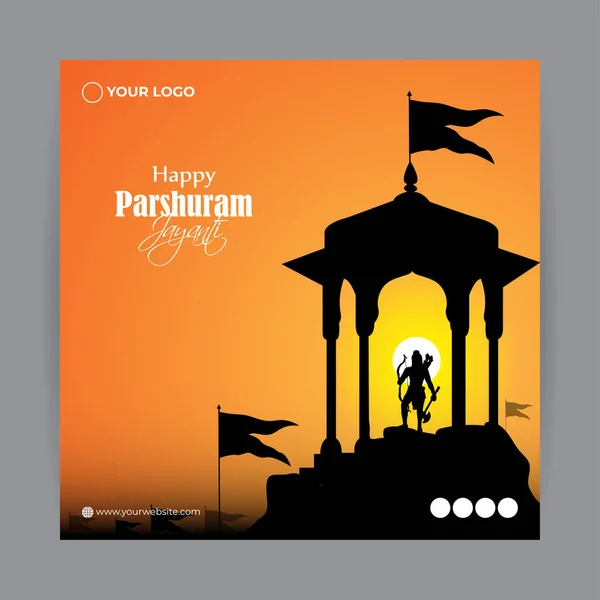 ハッピーロードParshuram Jayantiのベクトルイラストソーシャルメディアストーリーフィードモックアップテンプレート — ストックベクタ