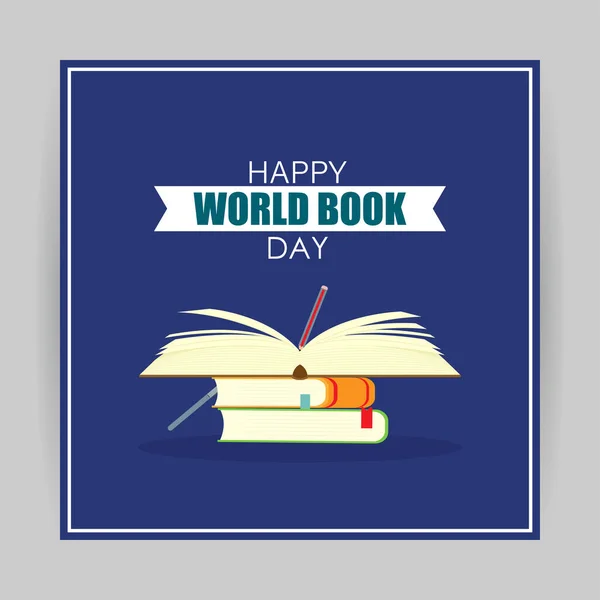 Vektor Ilustrasi Untuk Happy World Book Day - Stok Vektor